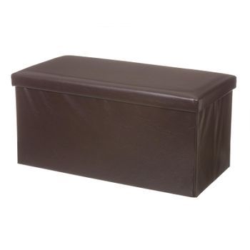 Púff Plegable Industrial De Pu De 38x76x38 Cm Negro