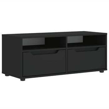 Mueble Tv | Mueble De Salón | Mesa De Tv Visnes Negro 100x40x38 Cm Madera De Ingeniería