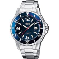 reloj de buceo hombre casio mtd-1053d-2a dial azul correa acero 200m water resist
