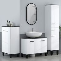 mueble bajo lavabo de melamina de madera homcom 80x34x60 cm blanco