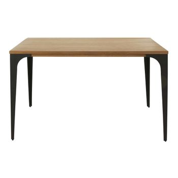 Mesa de comedor de mango macizo y metal de 125 cm