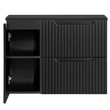 Mueble Bajo Lavabo Newport Mural Con 2 Cajones Mdf 80x60x40 Cm - Negro