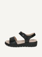 caprice sandal black made of leather without heel size 40