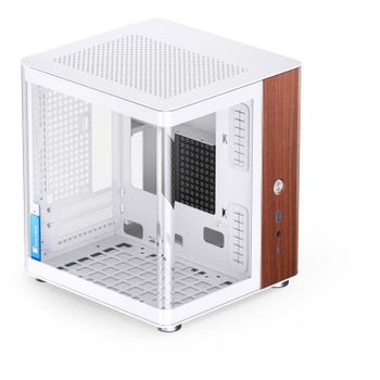 Caja Mini-ITX Jonsbo Tk-0 Blanco con paneles de madera de nogal