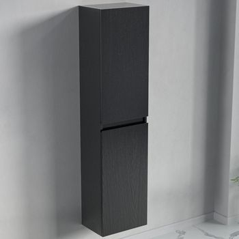 Columna De Baño Suspendida 4 Estantes 140 Cm Roble Negro - Lomazoo Marbella