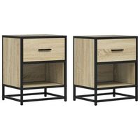 mesitas noche 2 uds madera ingenieria roble sonoma 40x31x50 cm vidaxl