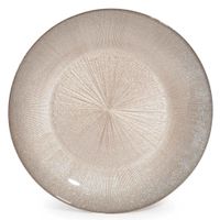 plato llano de vidrio color champan