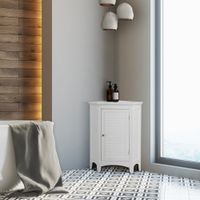 armario esquinero independiente en madera blanca 81x62x64 cm