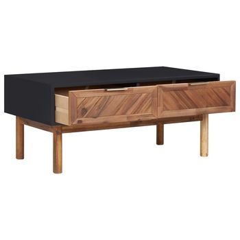 Mesa De Centro 50x90x40 Cm Madera Maciza De Acacia Con Acabado Natural - Marrón
