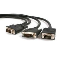 cable de 18m multiplicador de vadeo dvi-i macho a dvi-d macho y hd15 vga macho para monitor - splitter