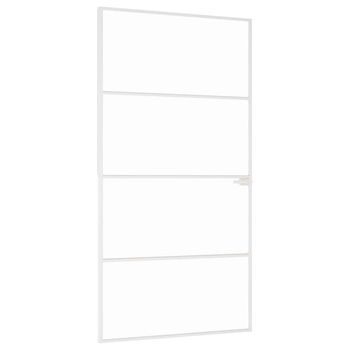 Puerta Interior Vidrio Templado Y Aluminio Blanco 102x201,5 Cm Vidaxl