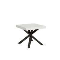 mesa extensible 90x90194 cm efecto madera fresno blanco hierro