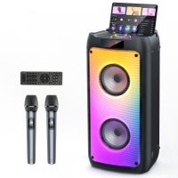 altavoz bluetooth inalambrico t10-t maquina de karaoke con 2 microfonos altavoz de fiesta de karaoke en casa con luz led subwoofers de escenario
