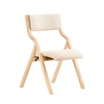Silla plegable juvenil madera beige