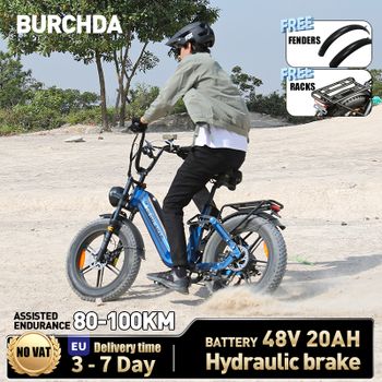 Bicicleta Eléctrica Urbana BURCHDA AZ20, Batería de Litio de 48V20AH, Bicicleta Eléctrica con Neumáticos Gruesos de 20 Pulgadas 4.0, Bicicleta Eléctrica de Montaña para Adultos