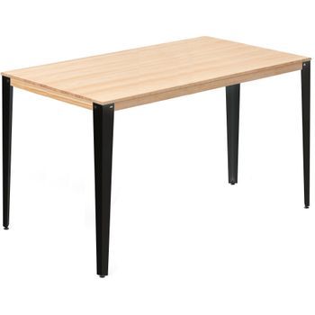 Mesa Lunds Alta 90x160x110cm Negra En Madera Maciza De Pino Acabado Natural Estilo Nórdico Industrial Box Furniture