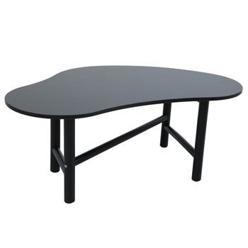 Mesa De Centro Con Decoración De Melamina Negra, Spencer - Oviala