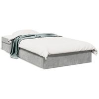 cama individual  cama para adultos  cama con cajones madera ingenieria gris hormigon 90x190 cm
