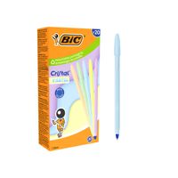 bic cristal pastel boligrafo de bola - cuerpo opaco en colores pastel - punta redonda de 1mm - trazo 04mm - tinta con base de aceite - color de la tinta azul 20 uds