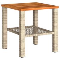 mesa de jardin  mesa de exterior ratan sintetico madera acacia beige 40x40x42 cm