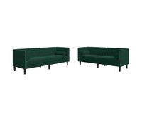 vidaxl set de sofas chesterfield con cojines 2 piezas terciopelo verde