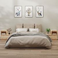 mesitas de noche 2 uds - mueble para dormitorio - madera de pino - natural 60x34x51cm