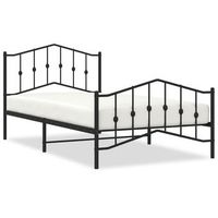 cama para adulto  cama individual  estructura cama sin colchon con estribo metal negro 107x203 cm