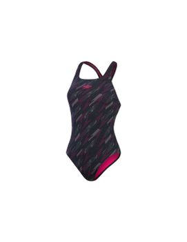 Bañador de natación Hyperboom Allover Medalist Mujer Rosa