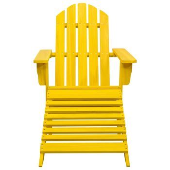 Silla Jardín | Silla De Exterior | Sillón Adirondack Y Otomana Madera Maciza Abeto Amarilla