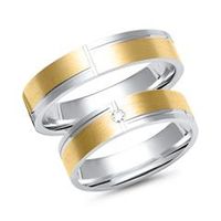 alianzas 14 quilates oro blanco amarillo con diamante