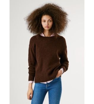 Pepe Jeans para mujer. PL7000031 Jersey Cecil marrón (L), Casual, Acrílico