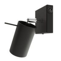 lampara de pared negro acero alt 16 cm