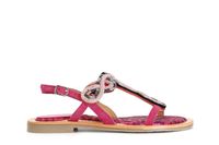 sandalias de ante y estampado moteado con accesorio de pedreria multi fuchsia 39