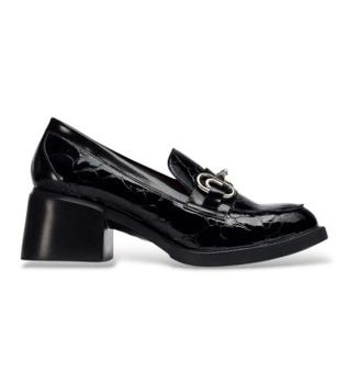 Wonders para mujer. G-6151_5521_5792 Mocasines de Piel Chuck Negro (38), 5 a 8cm, Ninguno, Casual, Clásico, Charol