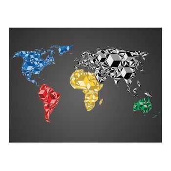 Papel Pintado 3d - Map Of The World - Colorful Solids (200x154 Cm)
