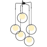 lampara de techo dolunay-4511 blanco negro hierro vidrio diametro 74x103 cm