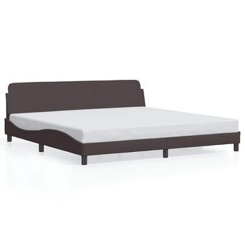 Estructura De Cama Dover Tela Marrón Oscuro 200x200 Cm Vidaxl