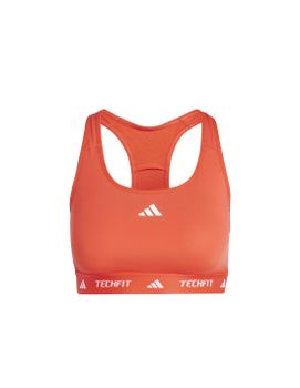 Sujetador Deportivo de Fitness adidas Techfit Medium Support Mujer Rojo