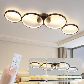 Lámpara De Techo Led Moderna Con Control Remoto - Diseño Elegante De 4 Llamas Zmh