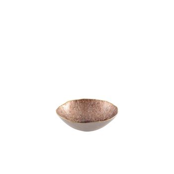 Bol marrón con borde dorado 20cm
