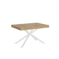mesa extensible 90x130234 cm plaker roble natural patas blanca