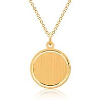 cadena de plata con colgante dorado grabable