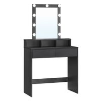 tocador con luces led negro