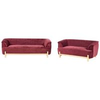 conjunto de sala de estar de 5 plazas con tapizado de chenilla y patas de madera sofa de 2 plazas sofa de 3 plazas estilo moderno borgona alnor