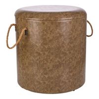 taburete de madera y canvas gris d40x42