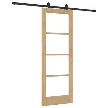 Puerta Corredera Orkdal Natural Y Negro 73,5 X 198,5 Cm Vidaxl