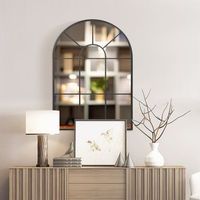 espejo decorativo de pared de metal vidrio homcom 60x2x91 cm-negro