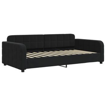 Cama Para Adulto | Cama Individual | Sofá Cama Sin Colchón Terciopelo Negro 90x200 Cm