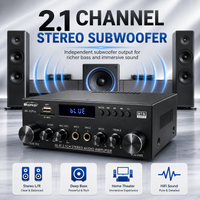 amplificador de audio estereo hifi de 21 canales woopker ak52 pro subwoofer bluetooth con eco bajos y agudos para el hogar auto y karaoke