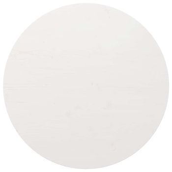 Tablero De Mesa | Tablero Escritorio Redondo Madera Maciza De Pino Blanco Ø80x3 Cm